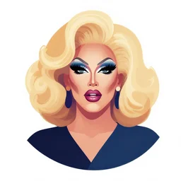 drag queen, vector art, digital art, portrait, 4 k, illustration, concept art, color block style
