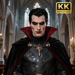 vampire warrior, in a gothic church, highly detailed, 4 k, hdr, close up, portrait, smooth, sharp focus, high resolution, award - winning photo, illustrated by anne stokes, photorealistic