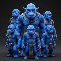 intricate five blue ogre, octane render, hdr, high detail, photo realistic, hyperrealism, matte finish, high contrast, 3 d depth, centered, masterpiece, vivid and vibrant colors, enhanced light effect, enhanced eye detail, artstationhd