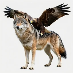 a wolf eagle!!! hybrid!!, bold natural colors, masterpiece, trending on artstation, photograph, national geographic