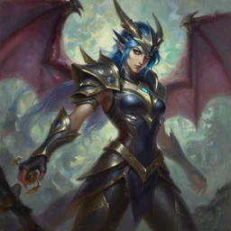 closed up oil painting of dragonslayer soraka from league of legends by greg rutkowski