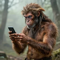 Neanderthal using a mobile phone S 1888933006
