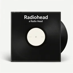 a radio head listening to radiohead, in the style of radiohead ’ s in rainbows album cover