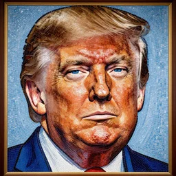 mosaic of donald trump face