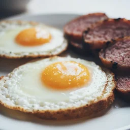 photo close - up of breakfast, low saturation