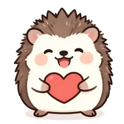 cute hedgehog heart love laughing cute adorable emote twitch waving lineart
