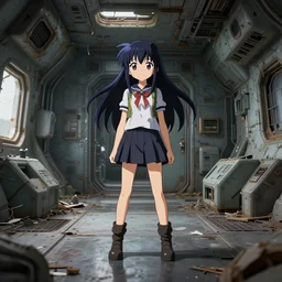 Interior of a abandoned and derelict spaceship from the anime Konosuba, trending on artstation, realistic lighting, realistic reflections , highly detailed , 4K , 3D rendered with some Isekai thrown into the mix