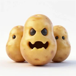 3 d rendered potato with scary face