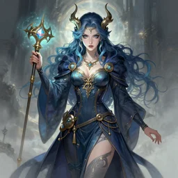 a extremely detailed intricate stunning portrait of full frontal magical wizard womans body by allen william on artstation