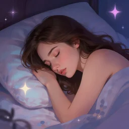 a brunette mother sleeping cover art, magical atmosphere, trending on artstation, 3 0 mm, by noah bradley trending on artstation, deviantart, high detail, stylized portrait