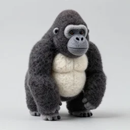 a needle felted gorilla, needle felting art.