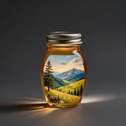 klein bottle honey jar, product photography, beautiful studio photography