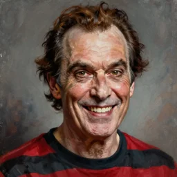hyper realistic portrait painting of evil mr. rogers as freddy krueger, painted by greg rutkowski, wlop, artgerm