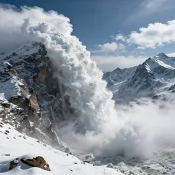 tsunami pouring over the himalayan mountains, photograph, highly detailed 4 k