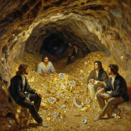 beautiful oil painting, high details, a cave full of gold and diamonds, a true cavern of ali - baba by anders zorn, wonderful masterpiece by greg rutkowski, beautiful cinematic light, american romanticism, trending on artstation, by huang guangjian, gil elvgren, ruan jia, randy vargas, greg rutkowskir