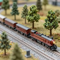 a detailed photo of a realistic diorama with star wars toys, macro photography, zoom, model trees, train diorama