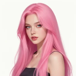 nami long pink hair, digital art from artstation by artgerm and william adolphe bouguereau