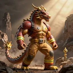 muscular dragon firefighter