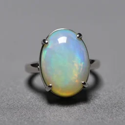an iridescent boulder - opal ring