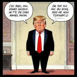 donald trump in a comic by chris ware
