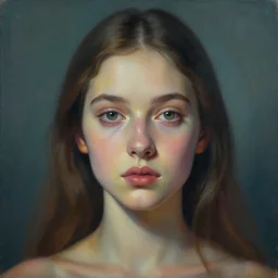 a close - up portrait of girl painted by rob gonsalves, surrealistic, good light, magical atmosphere.