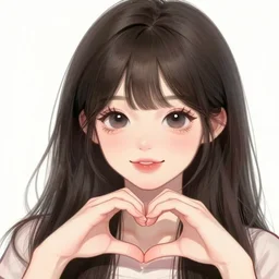 a cute girl making the shape of an heart, anime visual render. wlop, rossdraws, detailed anime illustration, detailed stylized portrait, details