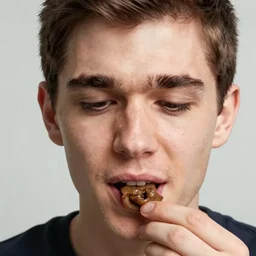 guy eating poop 4k high quality, detailed face