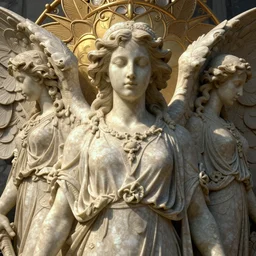 beautiful very extreme closeup portrait, stone angels statues, unreal engine, greg rutkowski, loish, rhads, beeple, tom bagshaw, alphonse mucha, global illumination, detailed and intricate environment