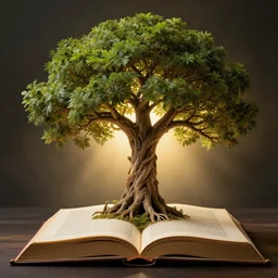 tree of life growing out of a book, rim light, extremely detailed, masterpiece, artstation, cinematic lighting, photographic, by greg rutkowski, artgerm and alphonse mucha