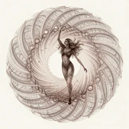 A woman made of fractals