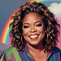 rainbow smiling happy oprah. pop art.