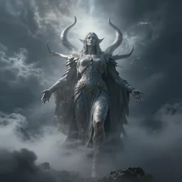 a sky full of Demiurge, dramatic atmosphere, haze, fog, thunder, octane render, arnold, vray