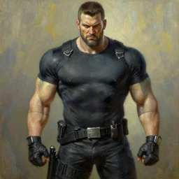 big boss from mgs 5, oil painting by edgar degas