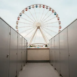 ferris wheel inside a public restroom