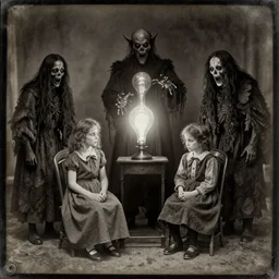 spirit photography with glowing bulbous ectoplasm, scary reed people, sleep paralysis demon, 1 9 0 0 s, slimer, mourning family, invoke fear and dread, old photograph, daguerreotype