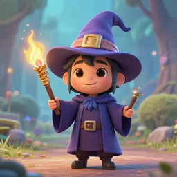 a cute wizard hyperdetailed pixar style
