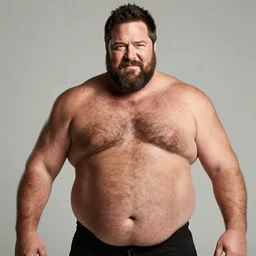 paul rudd as a burly padded chubby strongman, masculine, dad energy, hairy torso, 4 k hd