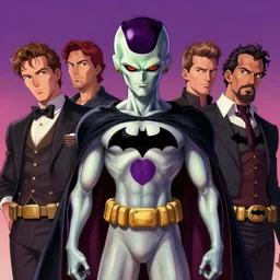 formal portrait of frieza as batman. digital art by eugene de blaas, ross tran, and nasreddine dinet, vibrant color scheme, intricately detailed, in the style of romanticism. artstation, greg rutkowski
