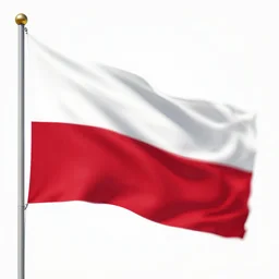 poland flag, 2 d, vector art, wind distortion