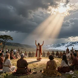 incan priest doing a solstice celebration, summer, winter, art by greg rutkowski
