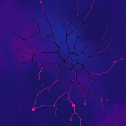 a brittle, anxious, nonlinear and incomprehensible world. grunge, trending on artstation. blue, dark red and purple color scheme
