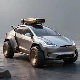 Tesla steampunk truck concept art, 4K, highly detailed, ArtStation, Unreal Engine