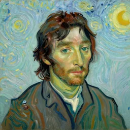 John Lennon portrait painted in Vincent van Gogh style - H 1024 - W 1024 - n4 - i