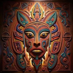 ornate detailed in front of an intricate background by aj fosik, micro detail, backlit lighting, octane renderer, colourful, physically based rendering, tribal art, trending on cgsociety