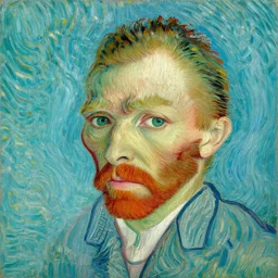 a van gogh painting, the face of a person named keith smeltwort