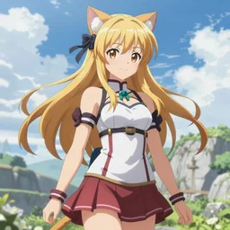 asuna from sword art online as a catgirl, beautiful anime art, anime key visual