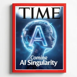 TIME magazine cover, the coming AI singularity, by Luc, 4k, HDR