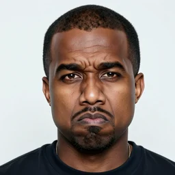 photo of kanye west looking disgusted, disappointed, disproving, detailed face, staring in the camera, hd