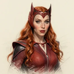 early concept art of the scarlet witch, sketch, 4k