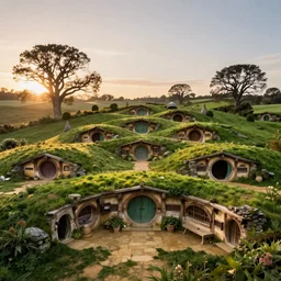 archeological discovery of ancient hobbit dwellings, the shire, well preserved, sunrise, digital photography, 3 2 megabit, national geographic.